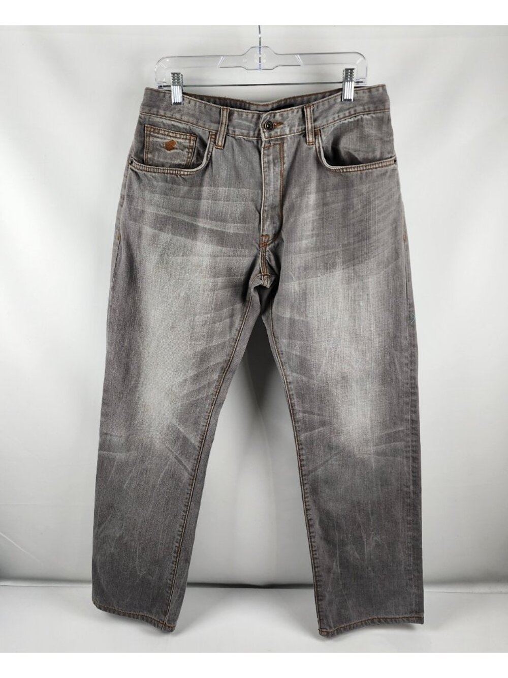 Rocawear Jeans Mens 34x31 Vintage Faded Gray Straight Leg Classic Fit Denim